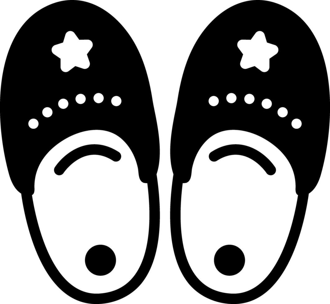 solid icon for baby slipper vector