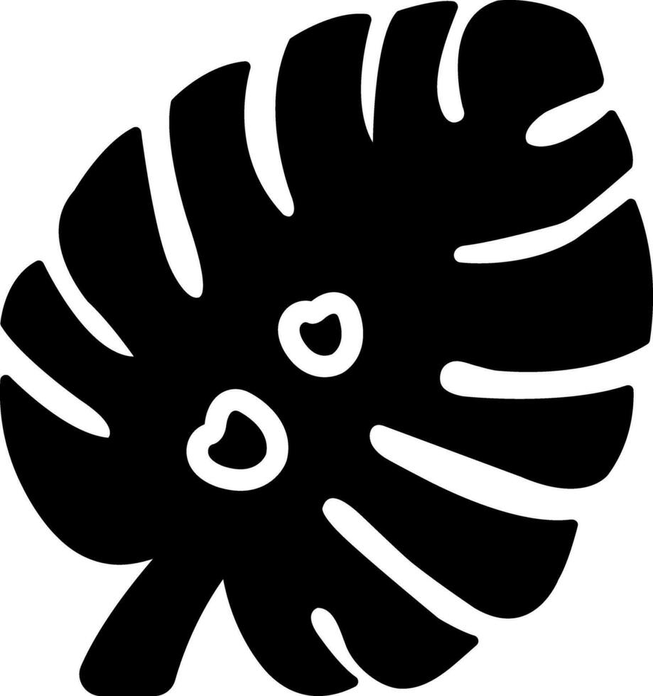 solid icon for monstera leaf vector