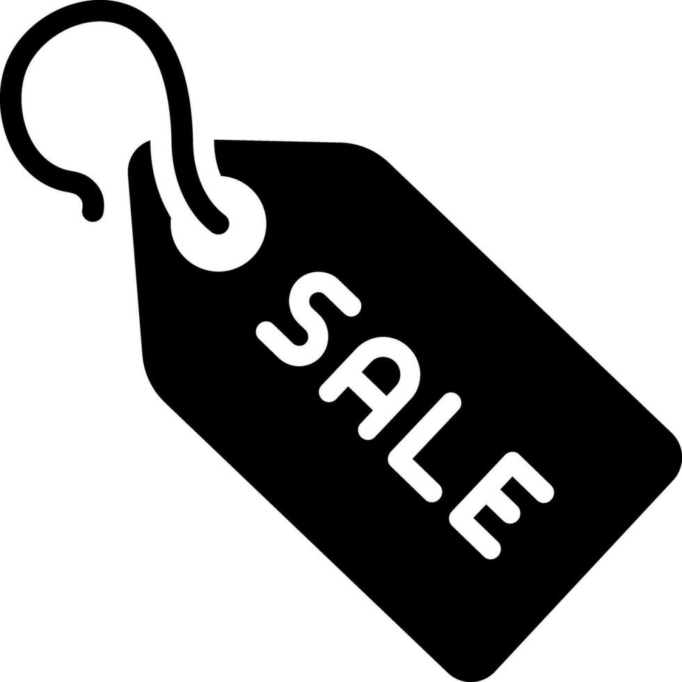 solid icon for sale tag vector