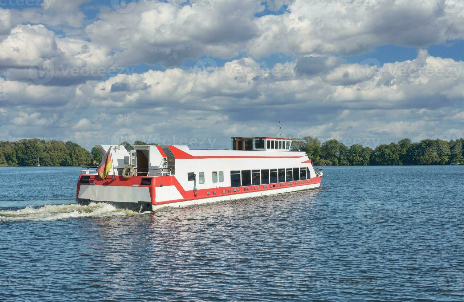 Tourboat at Lake Mueritzsee in Mecklenburg Lake District,Germany photo