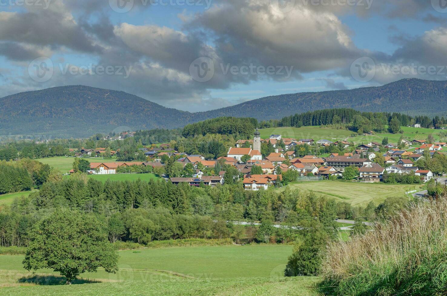 pueblo de Drachselsried, bávaro bosque, inferior baviera, alemania foto