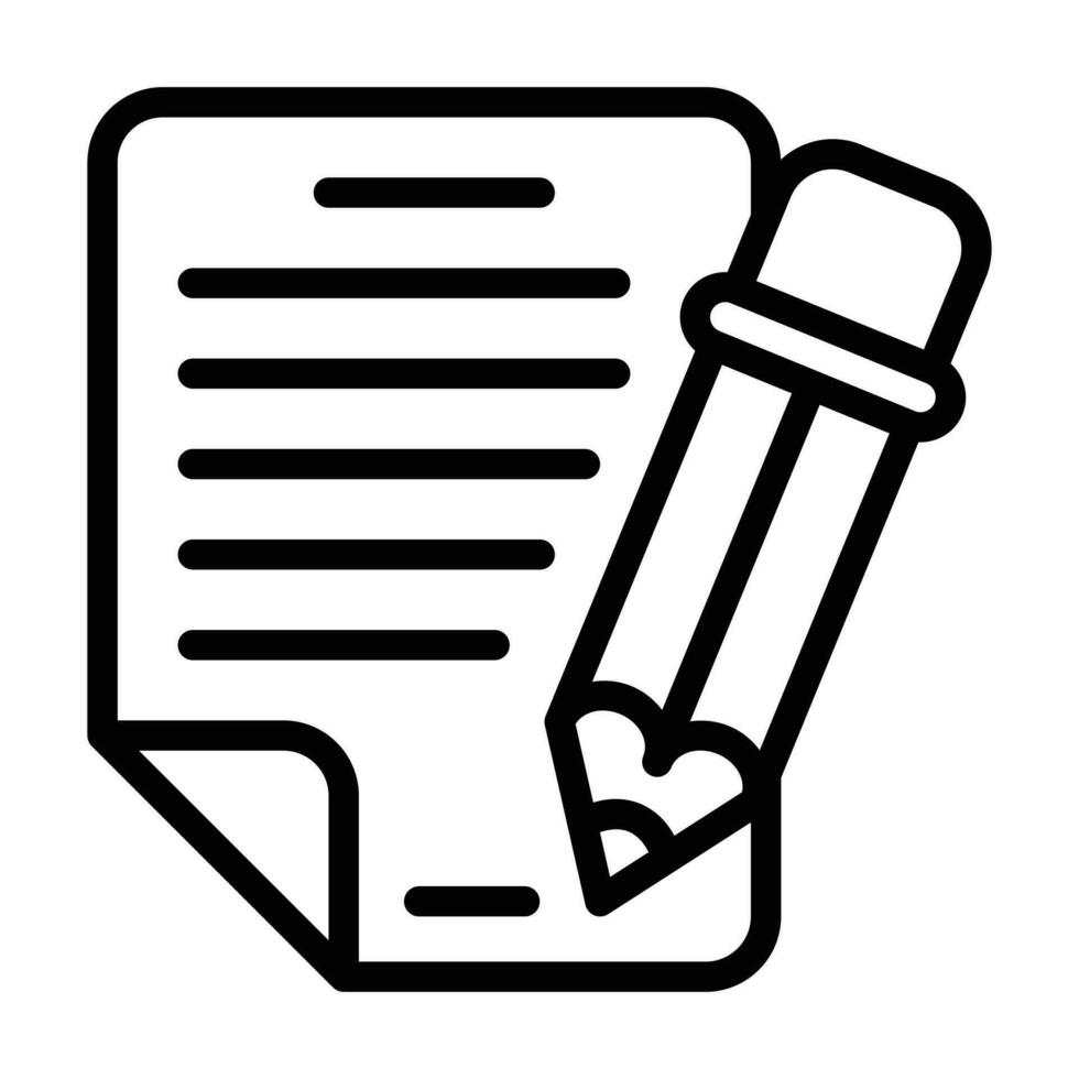 Writing line icon vector