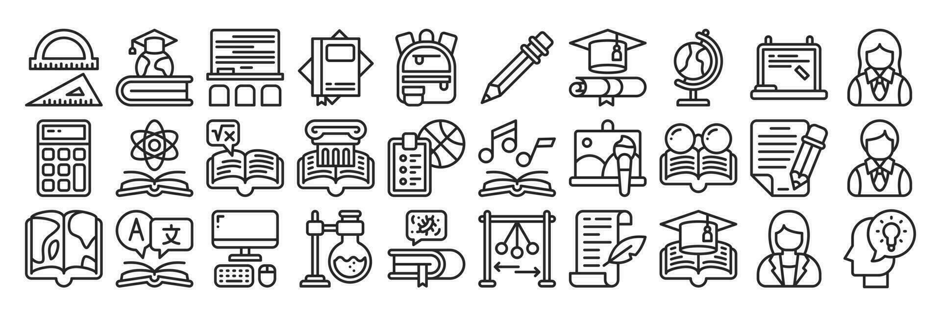 Back to school line icon set. Perfect for graphic design, mobile, UI, and web masterpieces vector