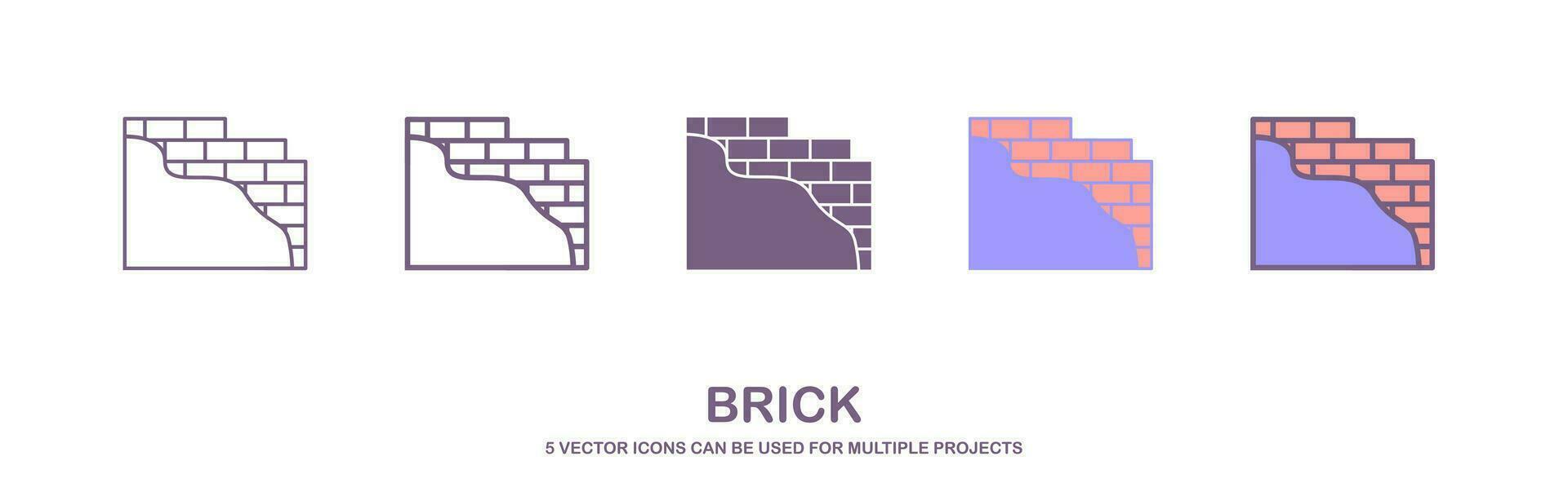 brick for building line icon vector. brick for building sign. isolated contour symbol icon illustration. isolated on white background vector
