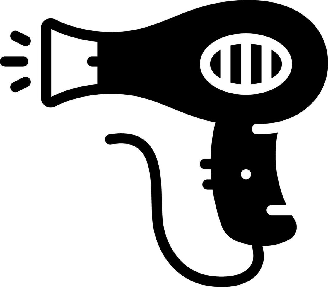 solid icon for hair dryer vector
