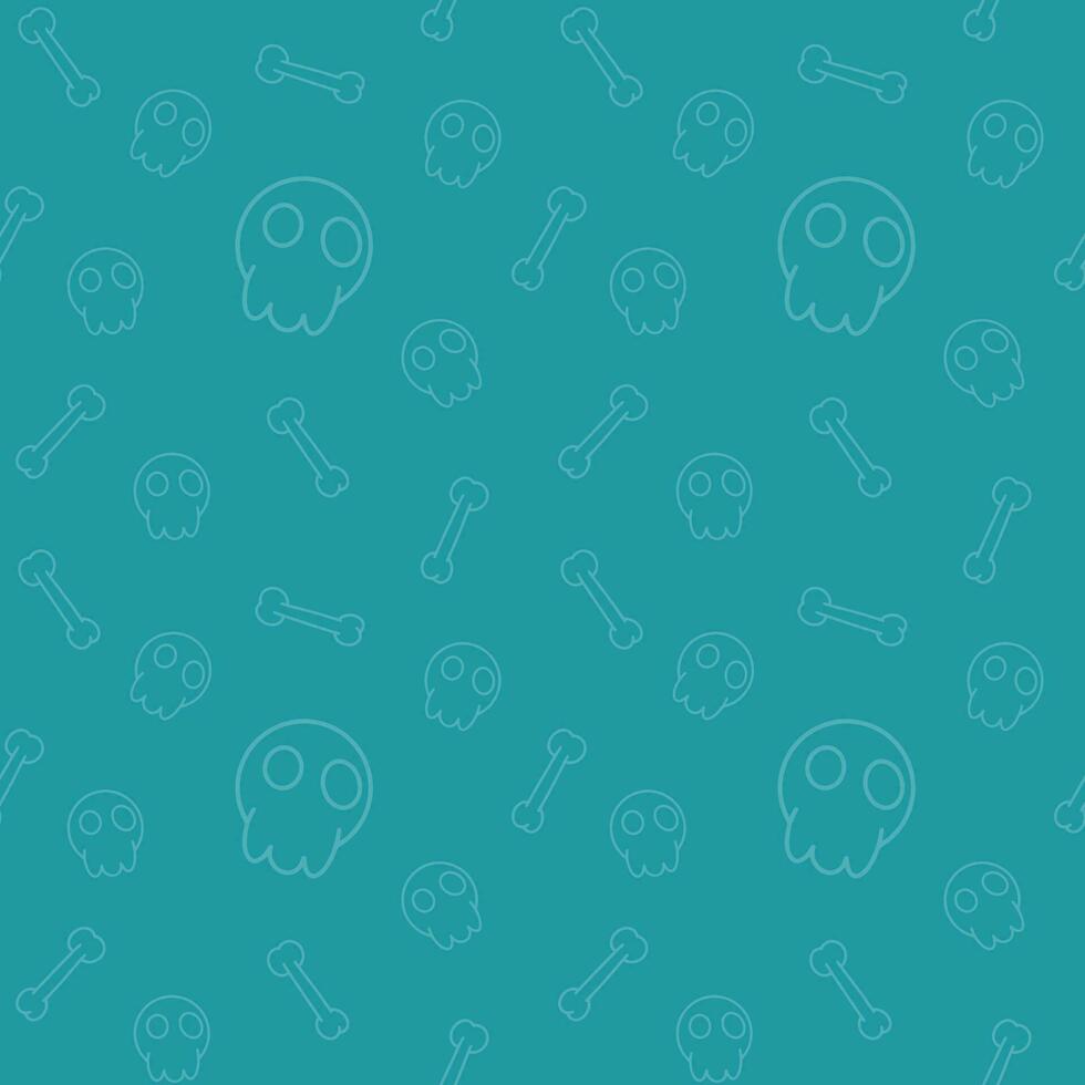 Happy Halloween seamless pattern with skull and bones vector