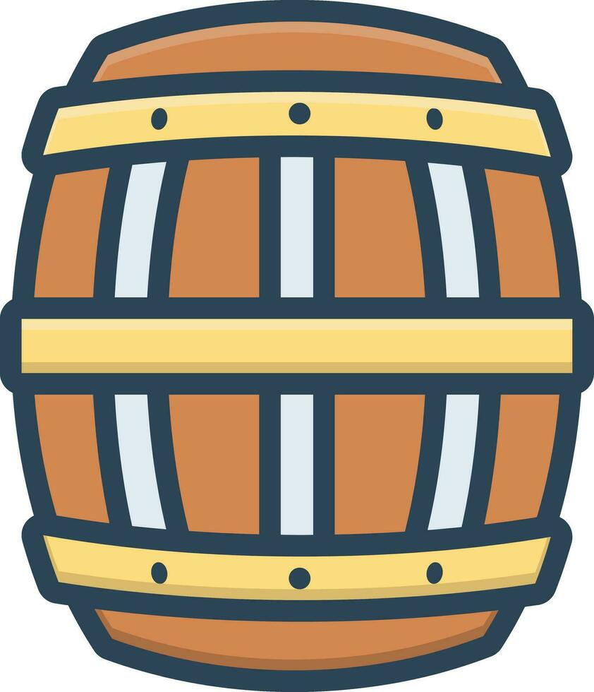 color icono para barril vector