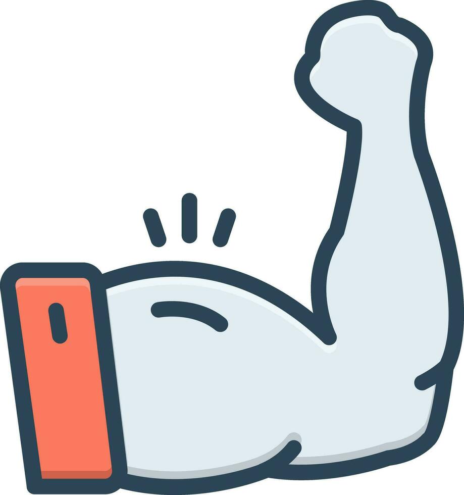 color icon for muscle arm vector