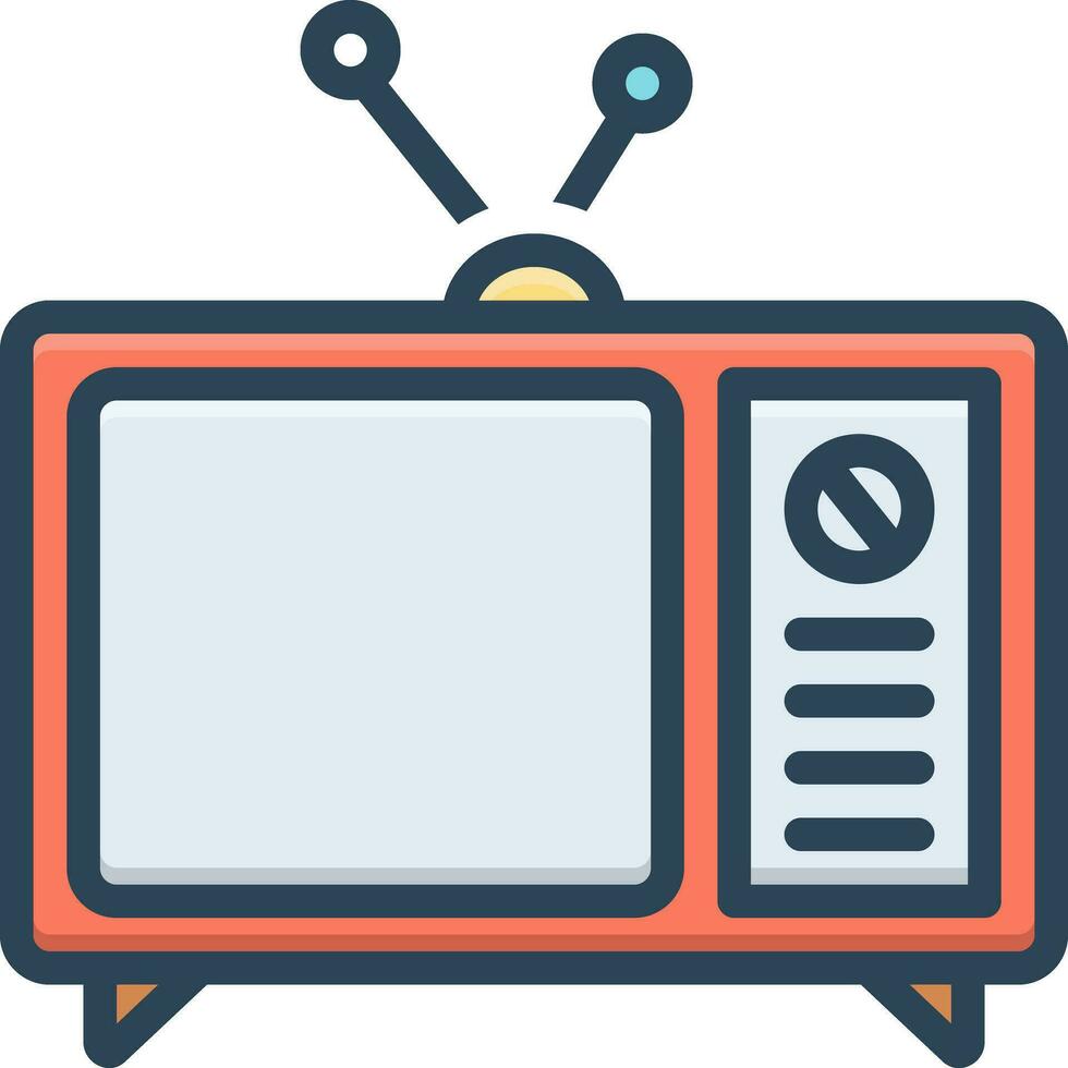 color icono para televisión vector