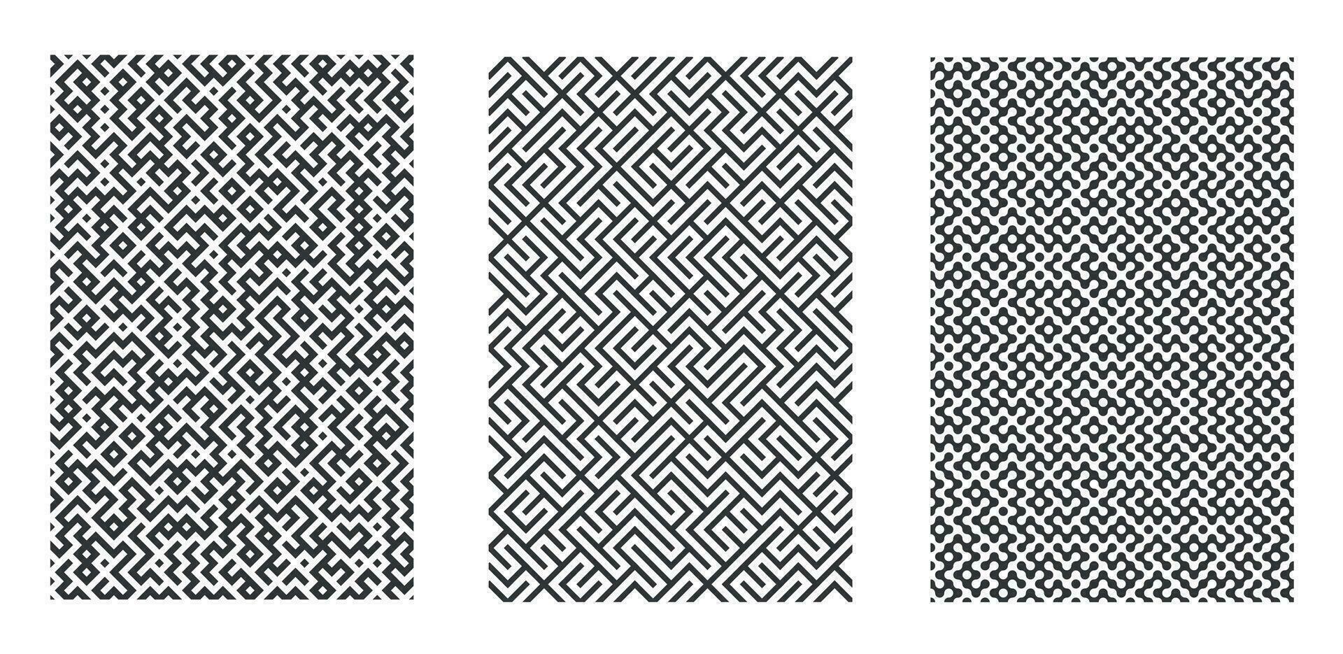 Maze pattern set. Seamless pattern. Vector background.