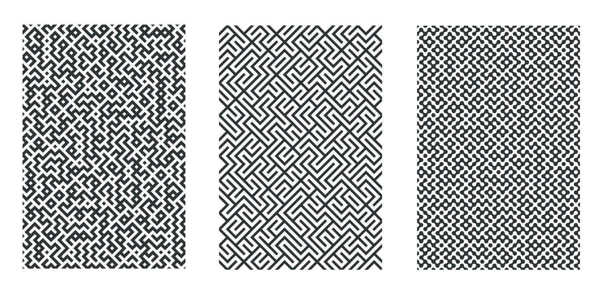 Maze pattern set. Seamless pattern. Vector background.