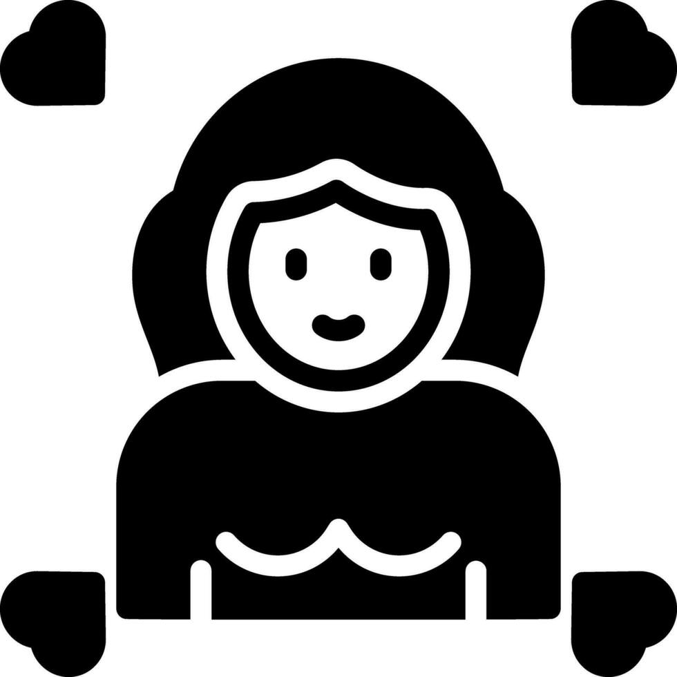 solid icon for girlfriend vector