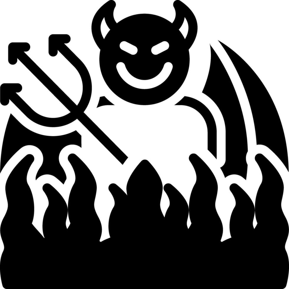 sólido icono para infierno vector