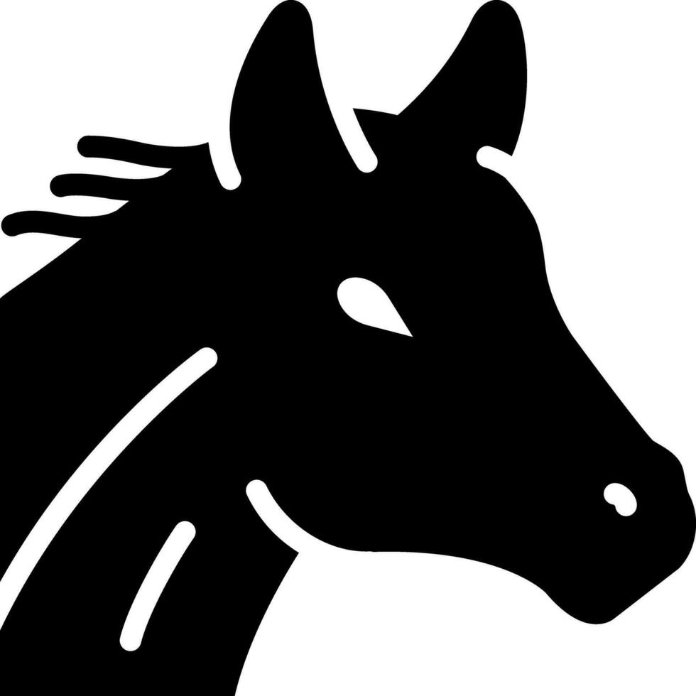 solid icon for horse vector