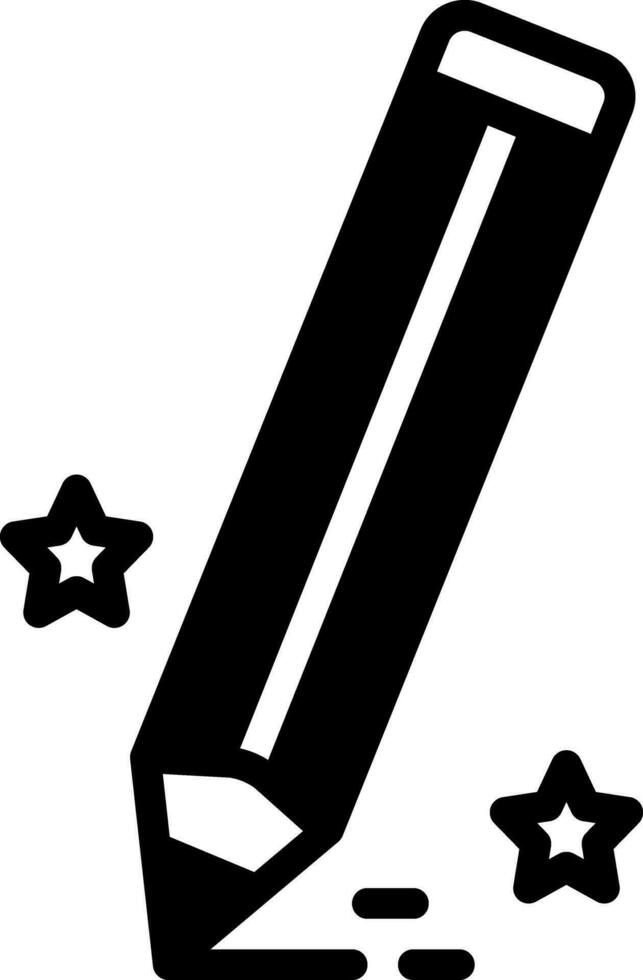 solid icon for pencil vector