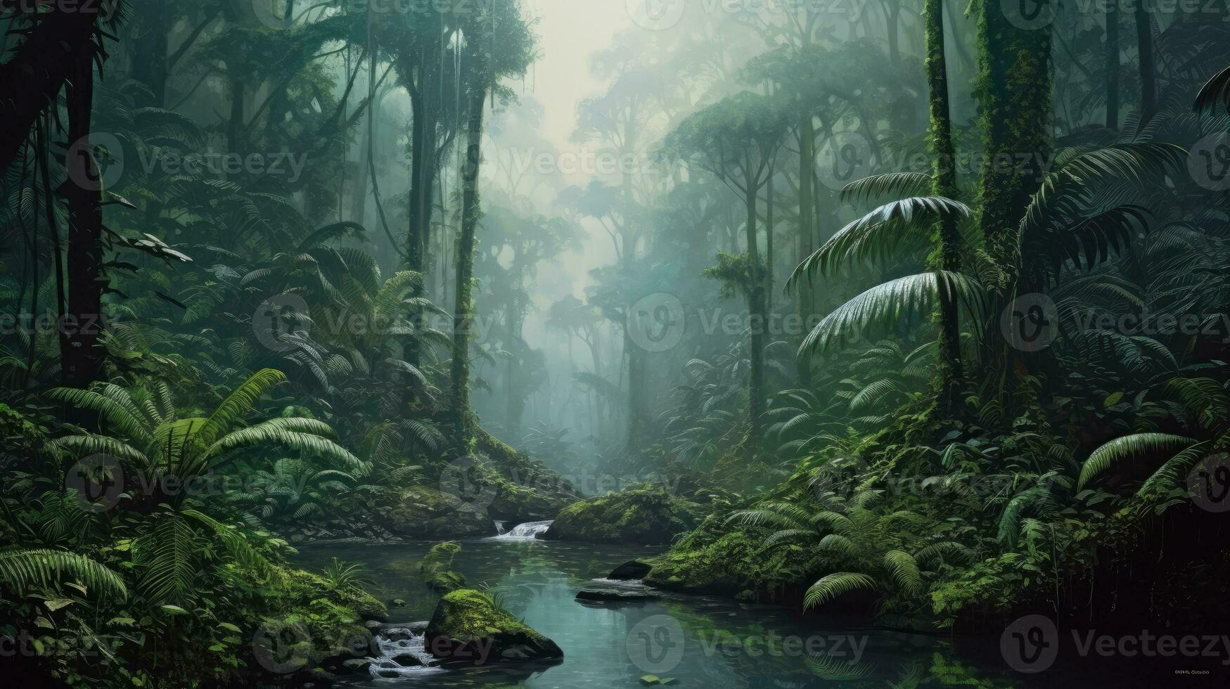tropical bosque lluvia ai generativo foto