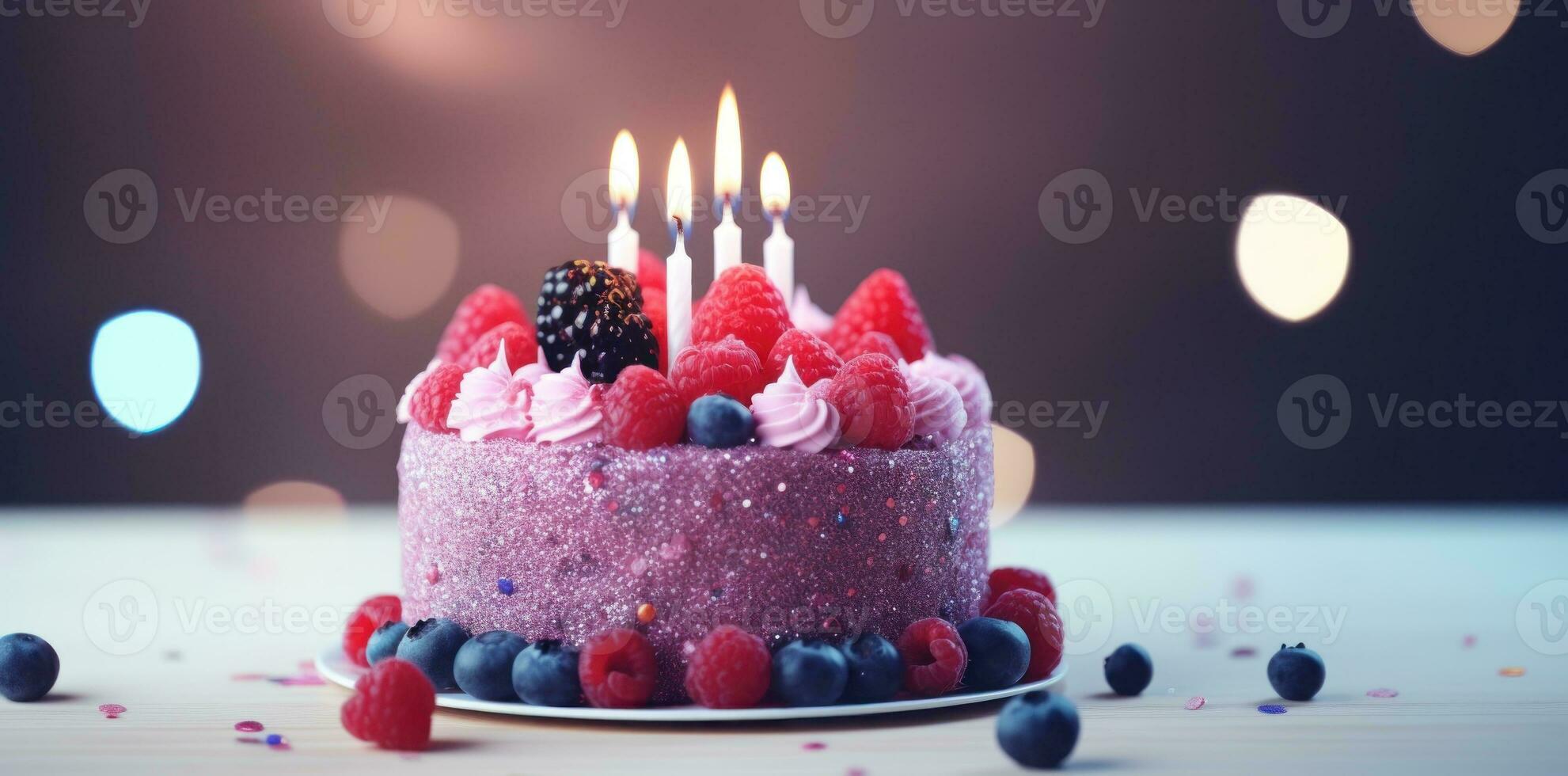 Happy Birthday Background with Cake photo