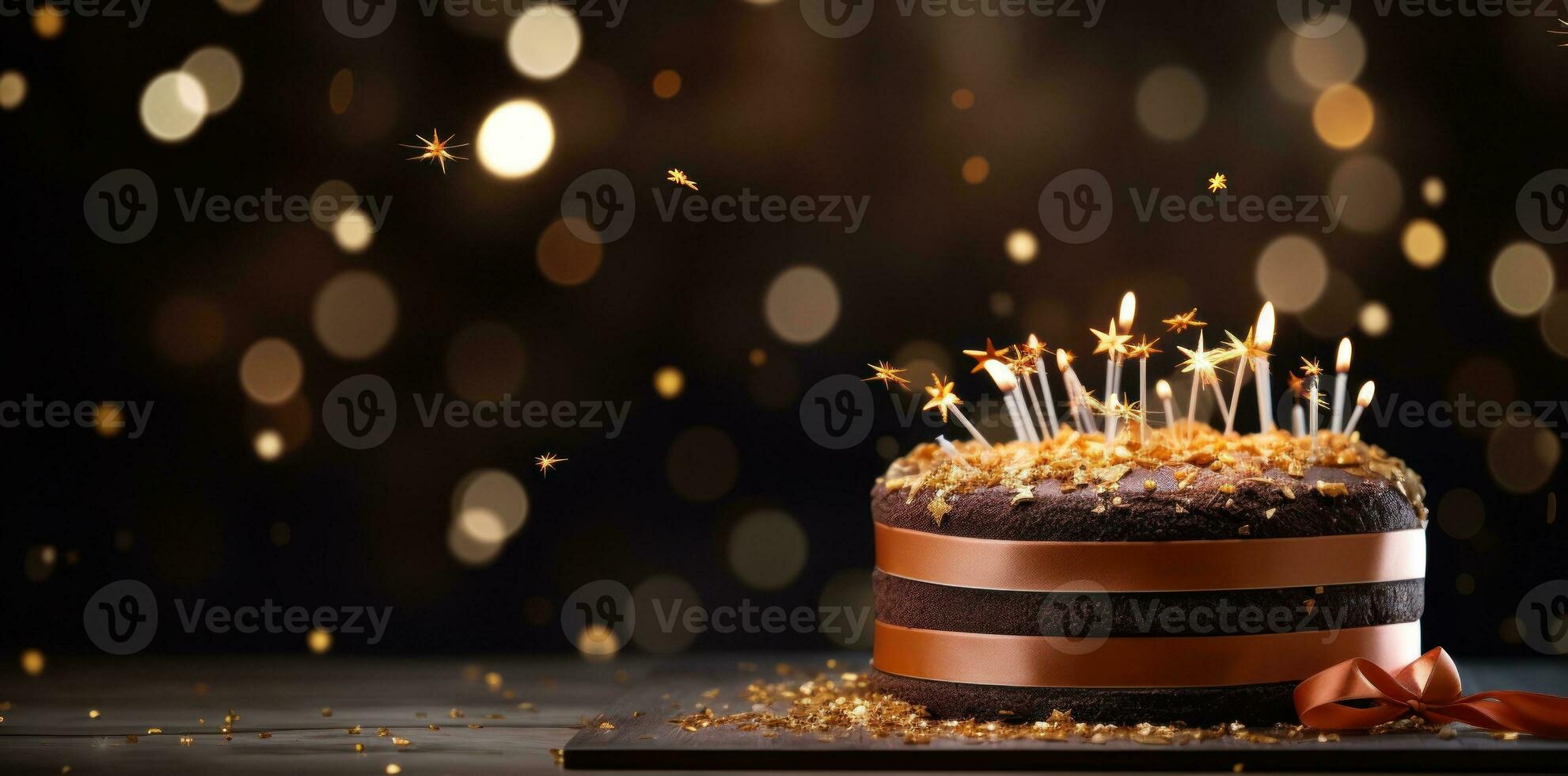 Happy Birthday Background with Cake photo