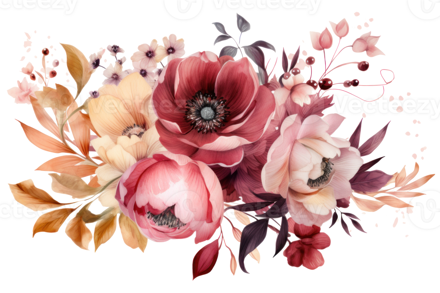 waterverf bloemen geïsoleerd png