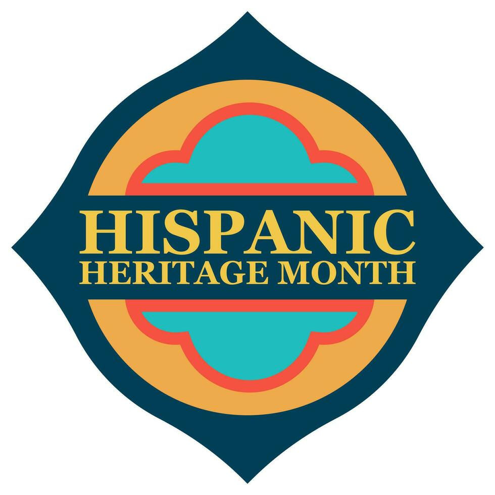 Hispanic,heritage month. Isolated header design element for promotional banner, orange emblem vector