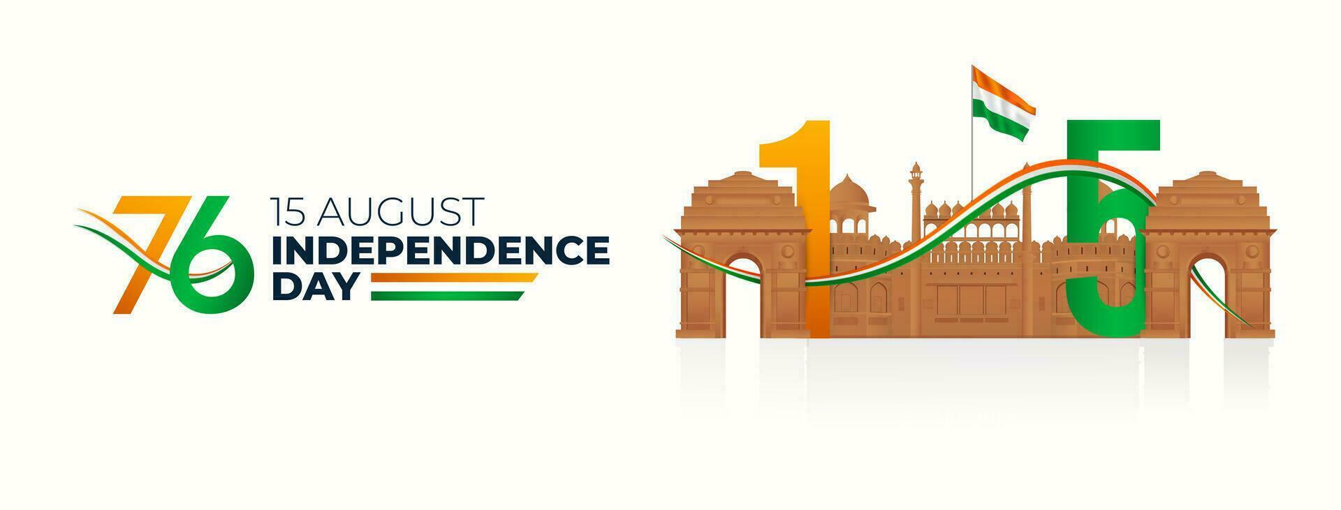 Indian Independence Day Celebration of the 76th Independence Day vector