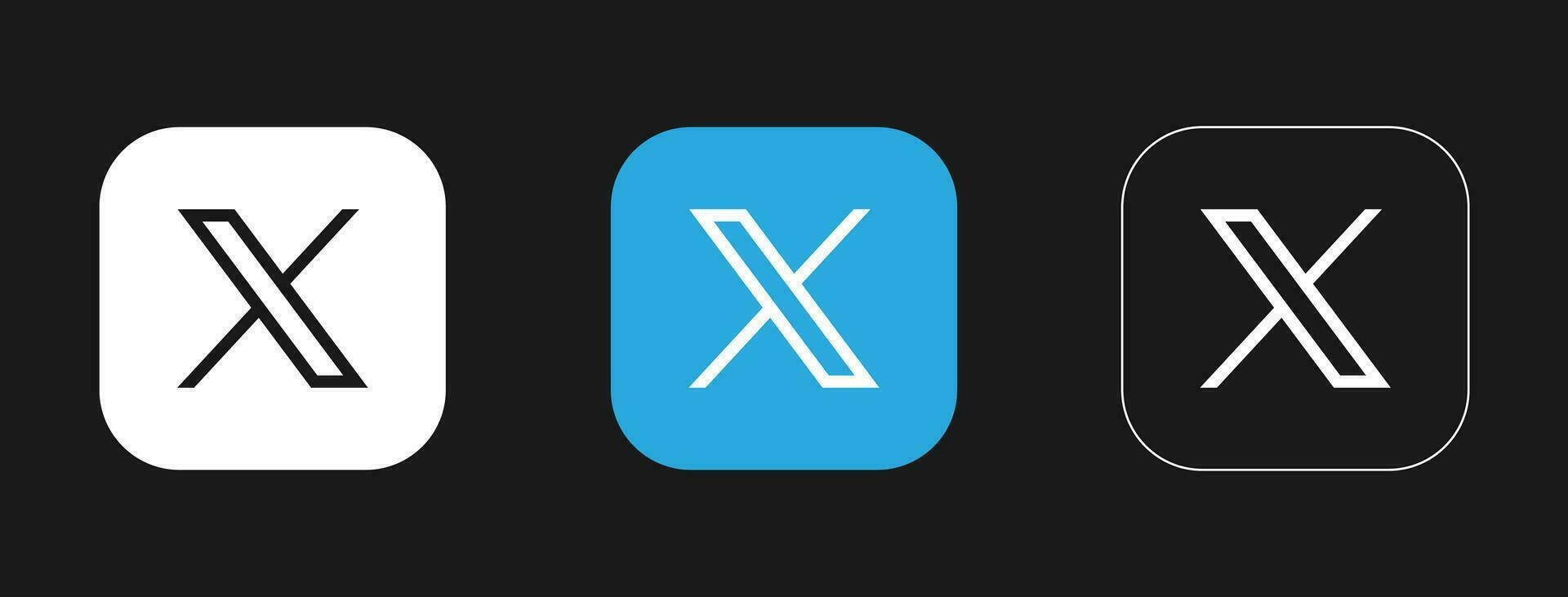 Twitter New x logo design. Twitter x Rebranding vector