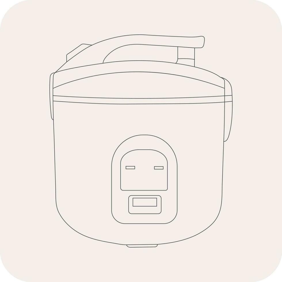 eléctrico arroz Horno, línea arte, vector ilustración, eps10.