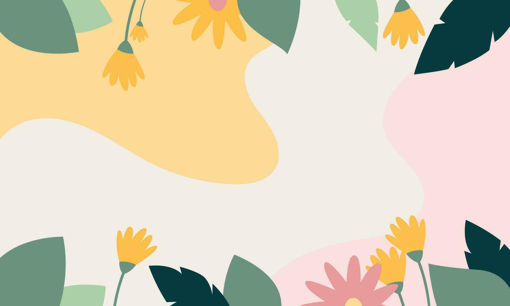 Good looking floral and wave mix vector background