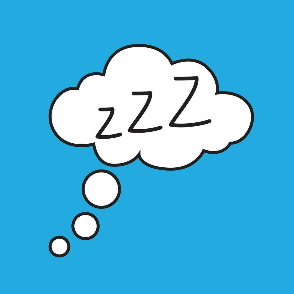 mano dibujado zzz dormir ola en nube aislado en blanco antecedentes. vector ilustración