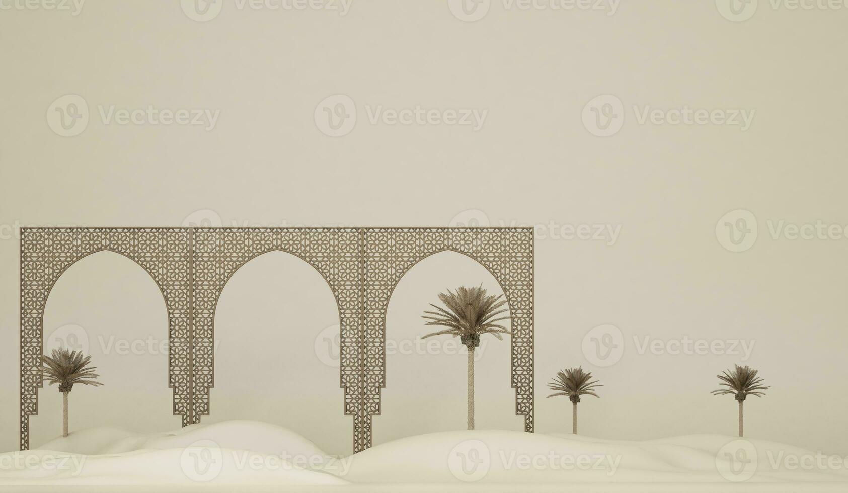 . 3d rendering of modern islamic theme banners, Eid adha, Eid Mubarak, copy space text area photo