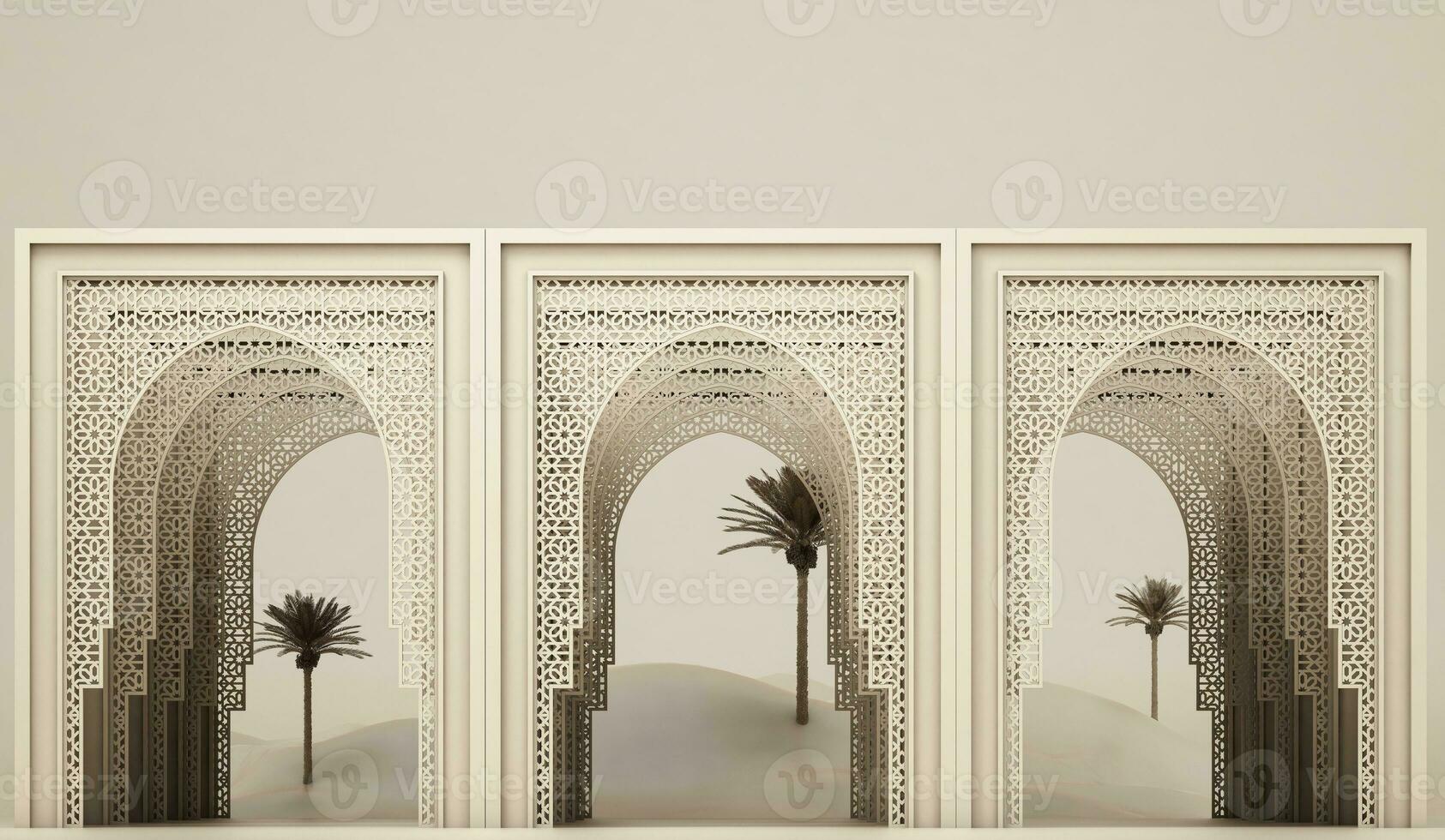 . 3d rendering of modern islamic theme banners, Eid adha, Eid Mubarak, copy space text area photo