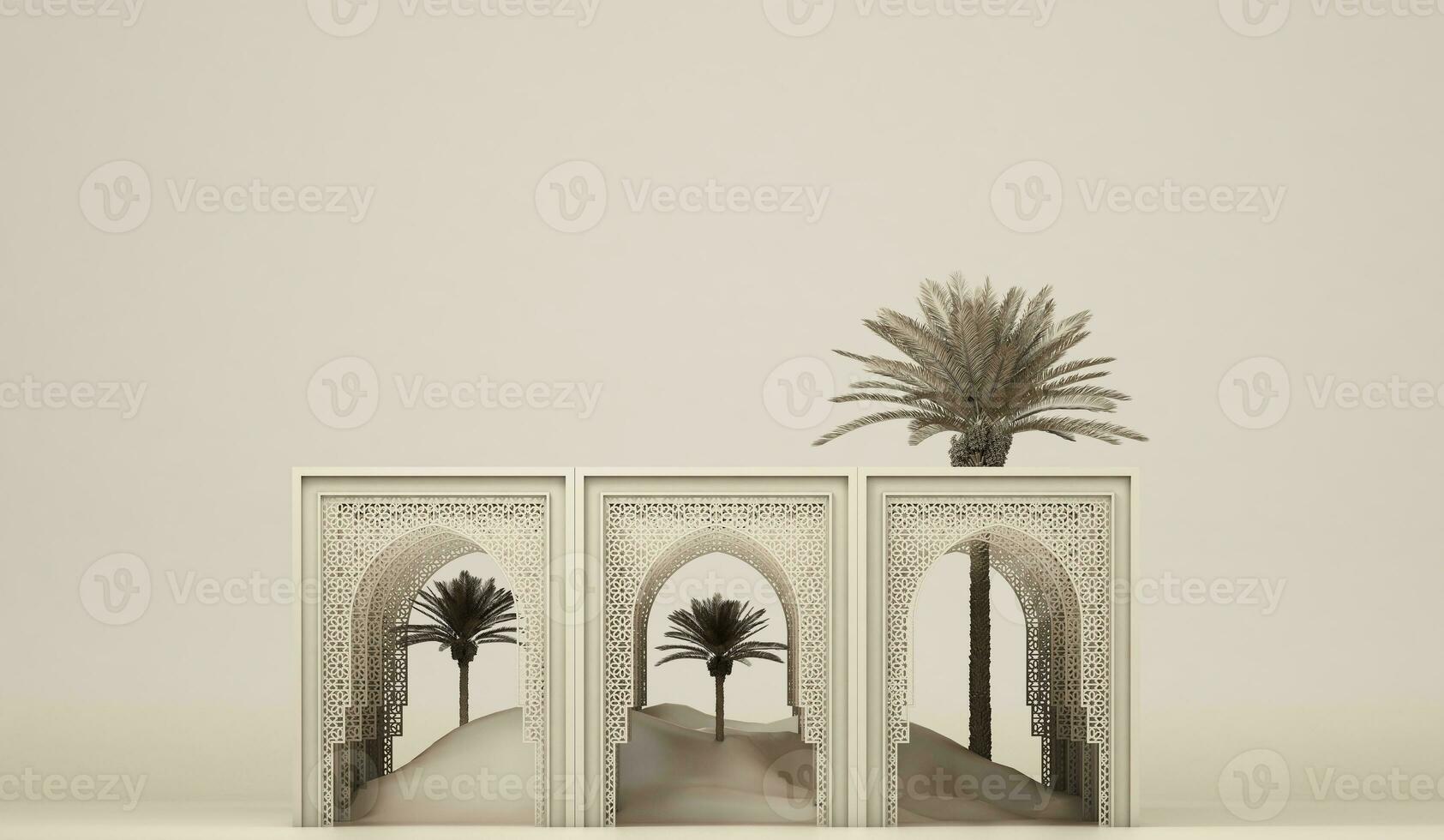 . 3d rendering of modern islamic theme banners, Eid adha, Eid Mubarak, copy space text area photo