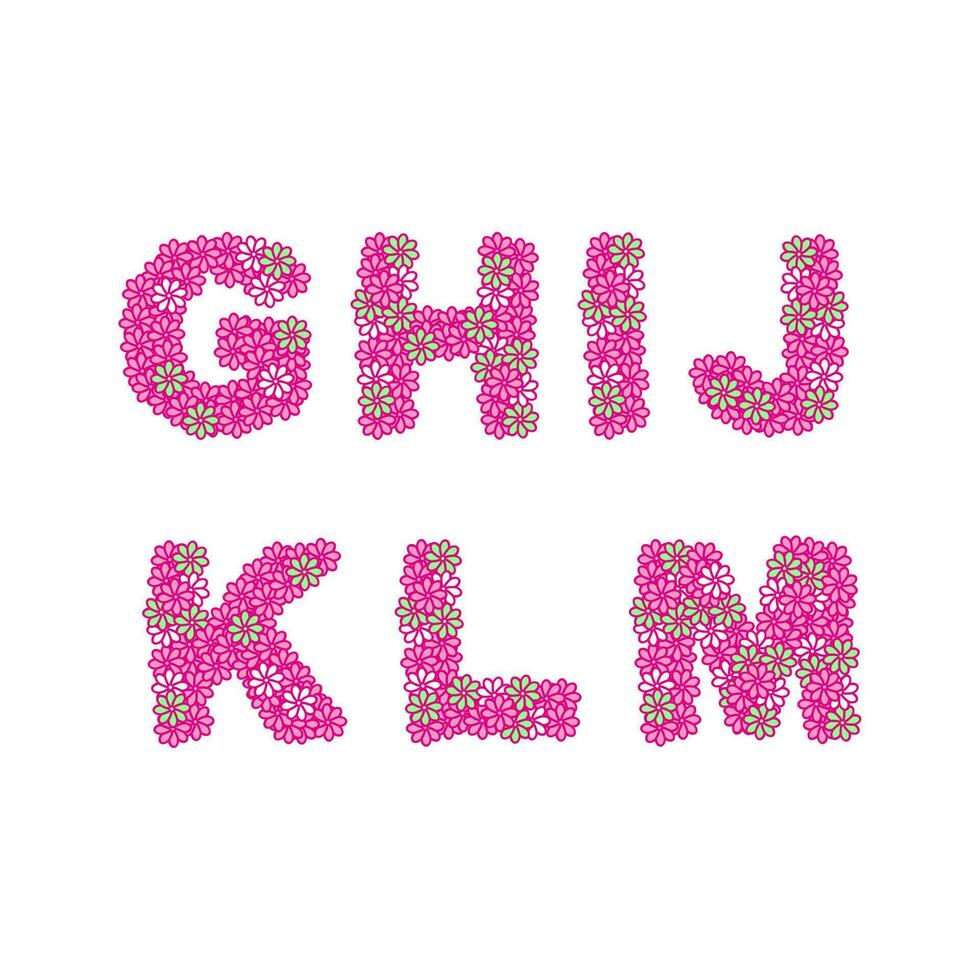 Alphabet lettering design with colorful floral pattern vector