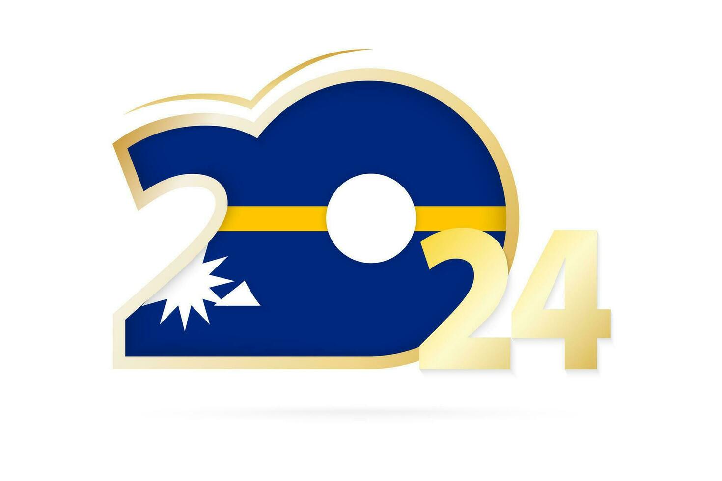 Year 2024 with Nauru Flag pattern. vector