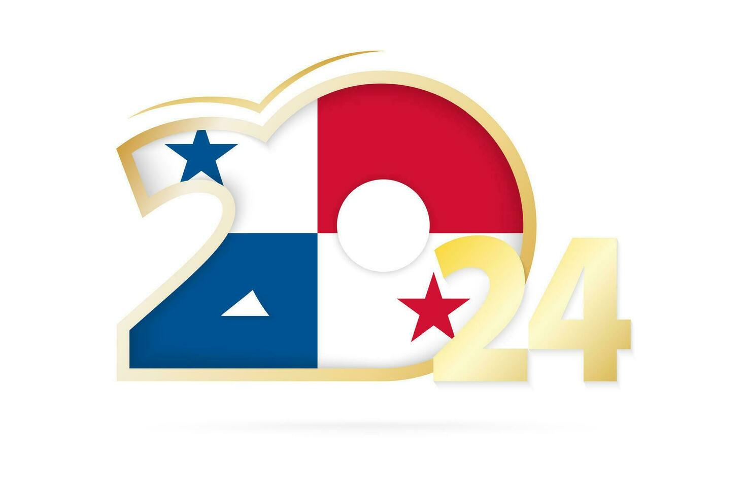 Year 2024 with Panama Flag pattern. vector