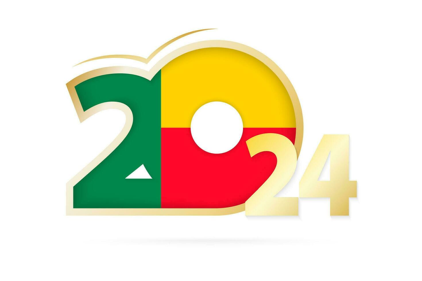 Year 2024 with Benin Flag pattern. 26542140 Vector Art at Vecteezy