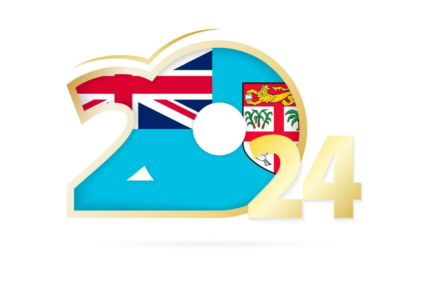 año 2024 con Fiji bandera modelo. vector