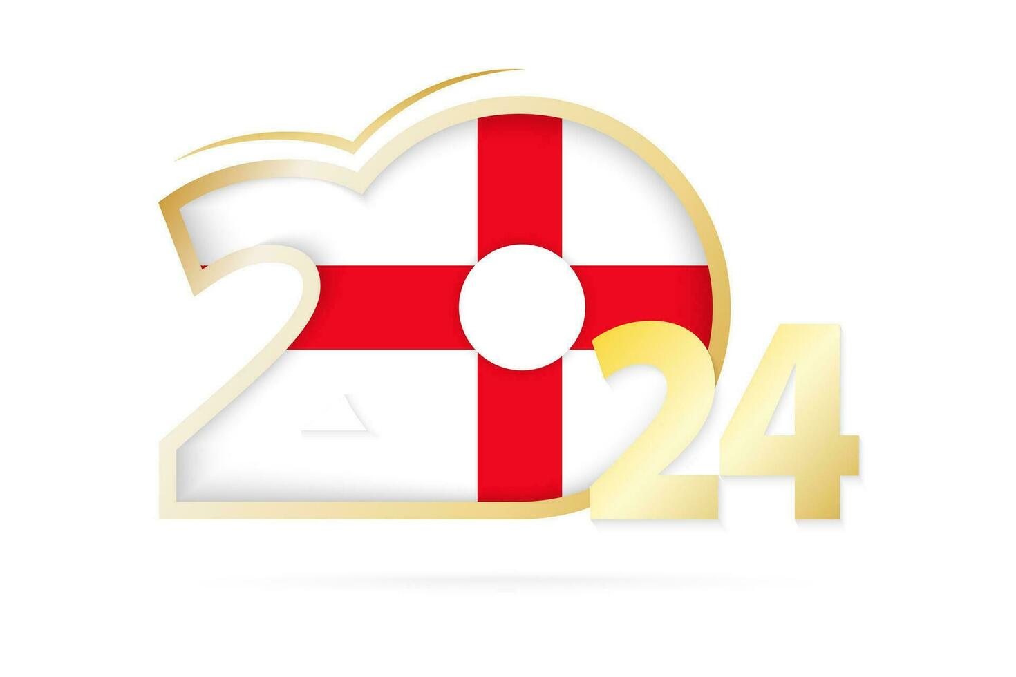 Year 2024 with England Flag pattern. vector