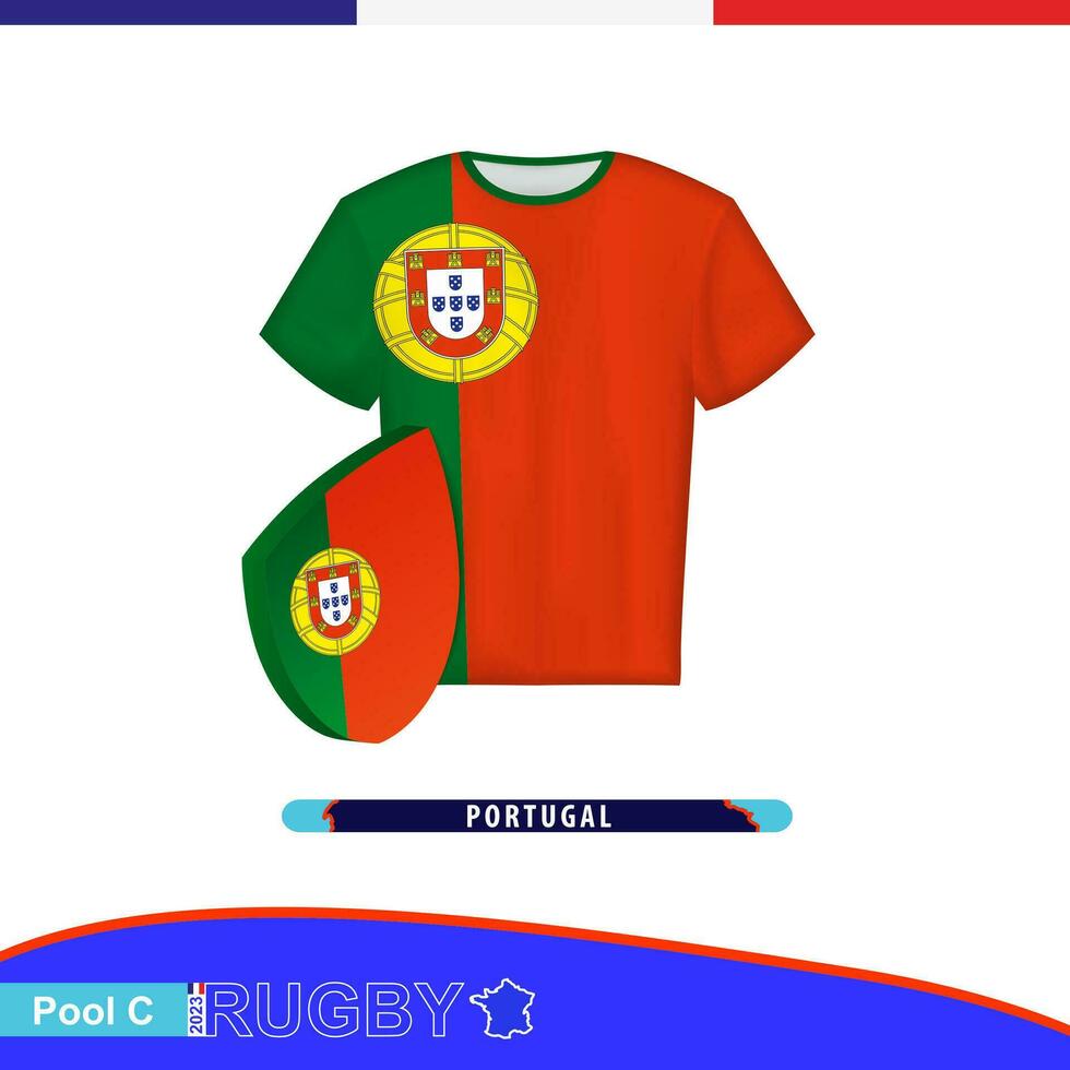 rugby jersey de Portugal nacional equipo con bandera. vector