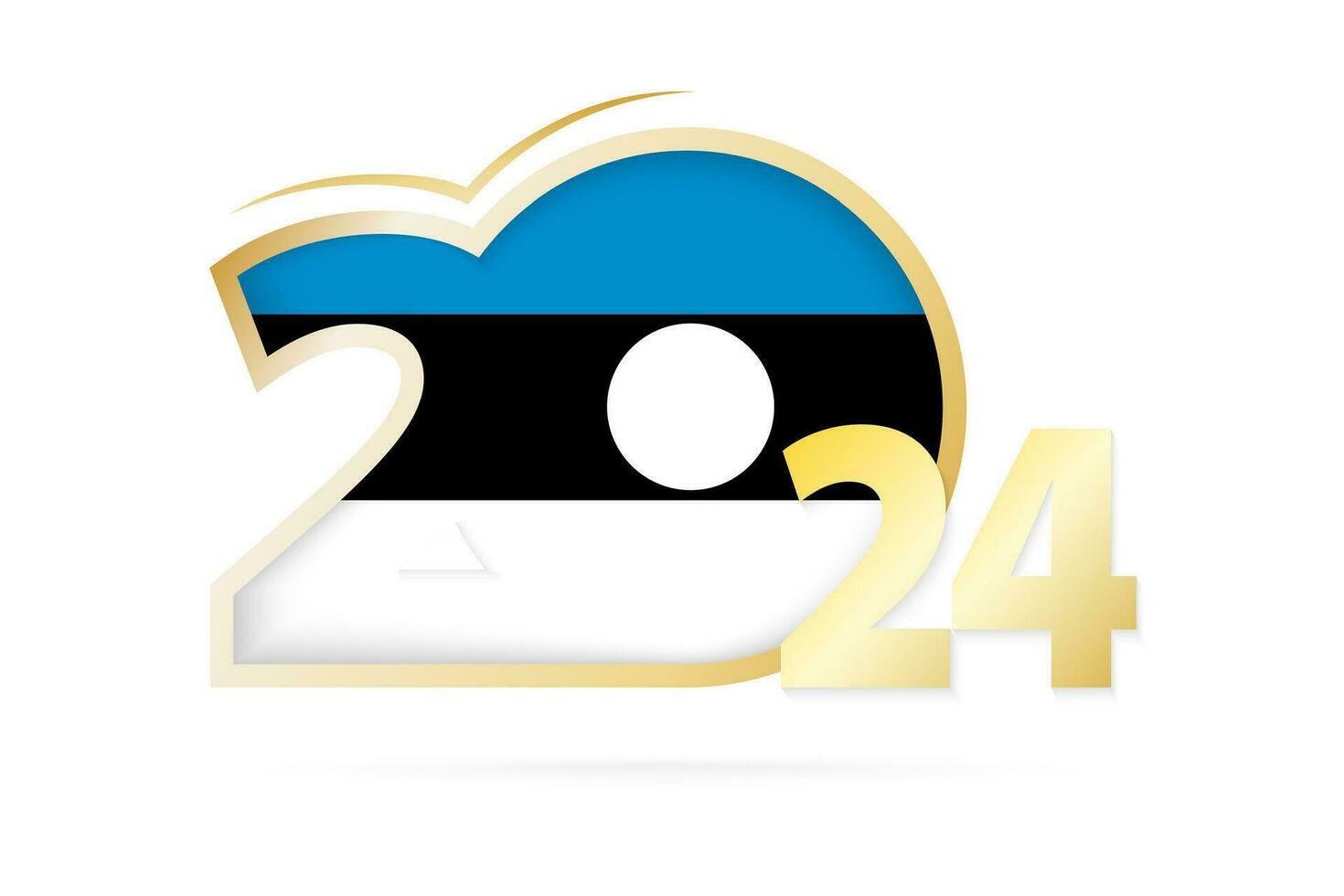 año 2024 con Estonia bandera modelo. vector