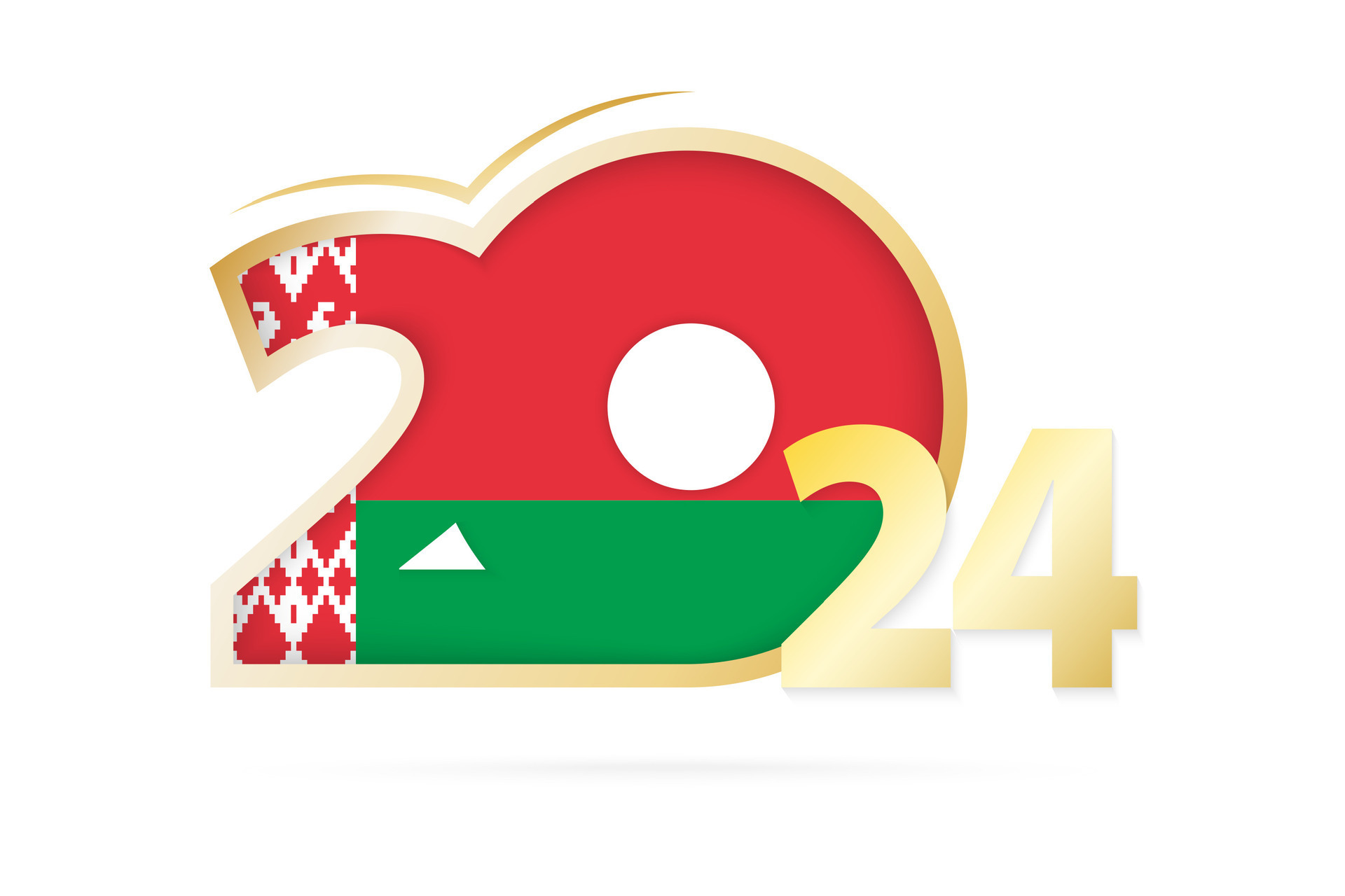 Year 2024 with Belarus Flag pattern. 26542266 Vector Art at Vecteezy
