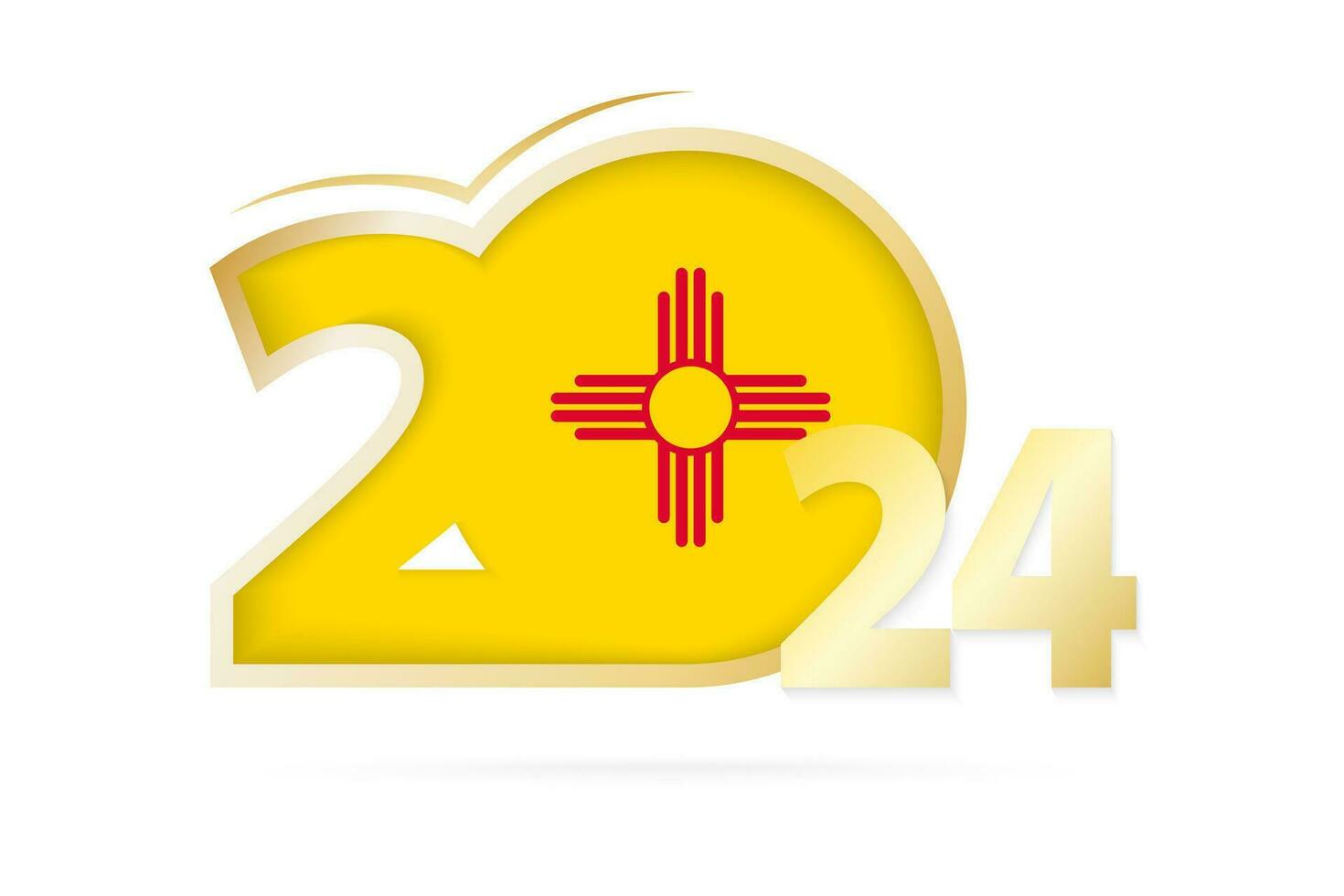 Year 2024 with New Mexico Flag pattern. vector