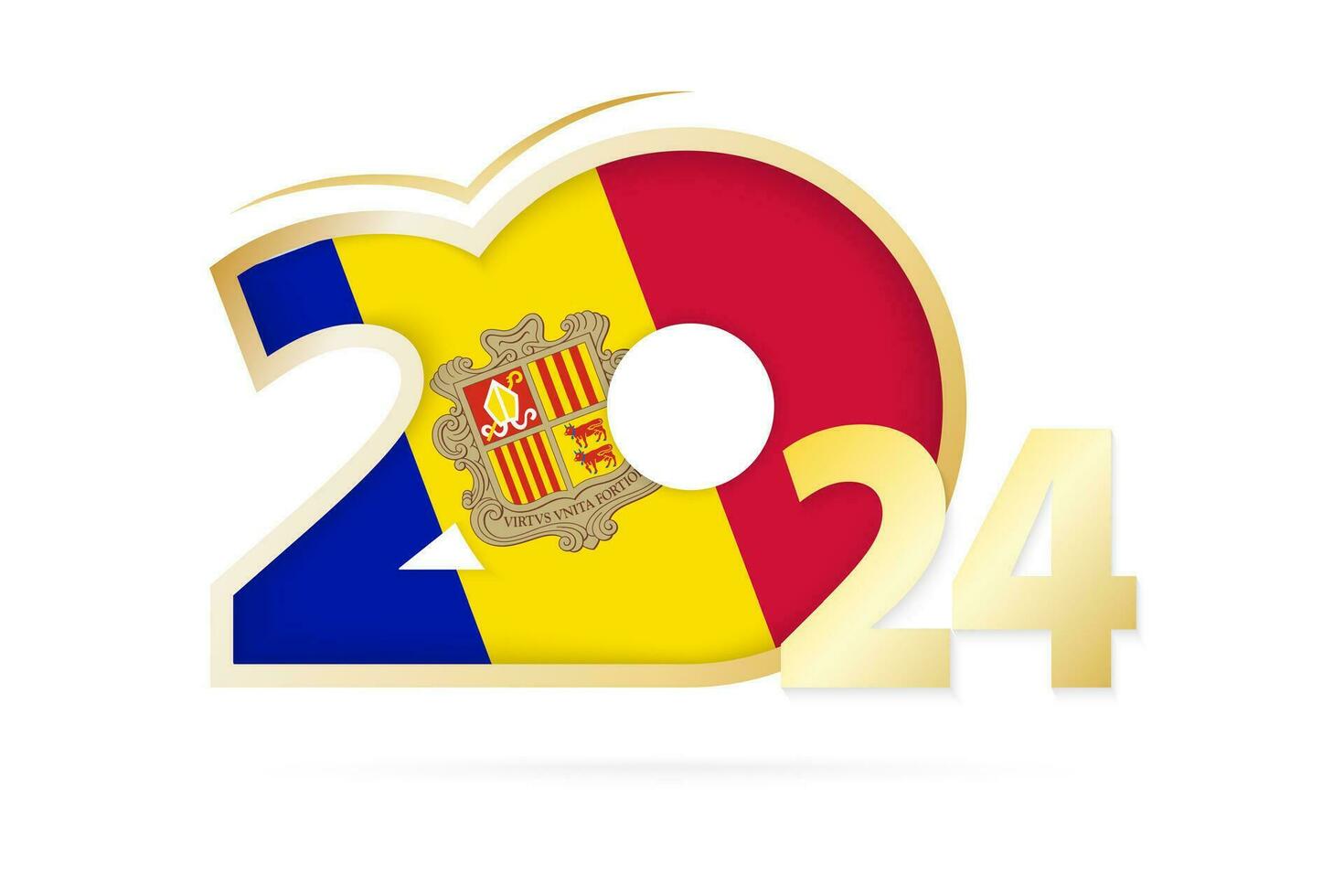 Year 2024 with Andorra Flag pattern. 26542312 Vector Art at Vecteezy