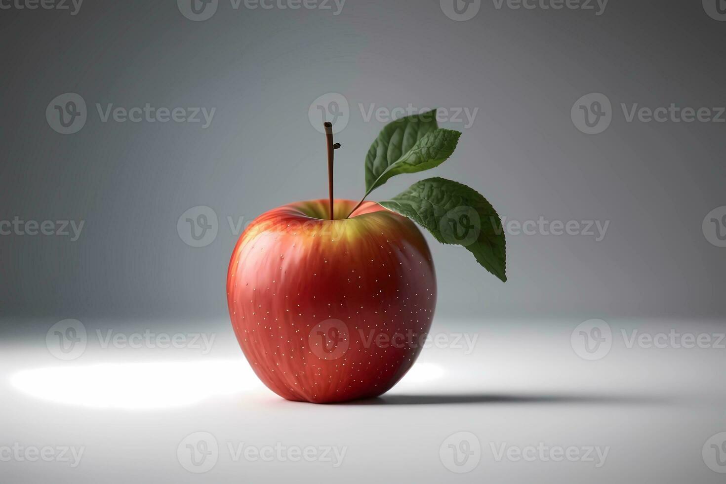 Red fresh apple, isolated photo