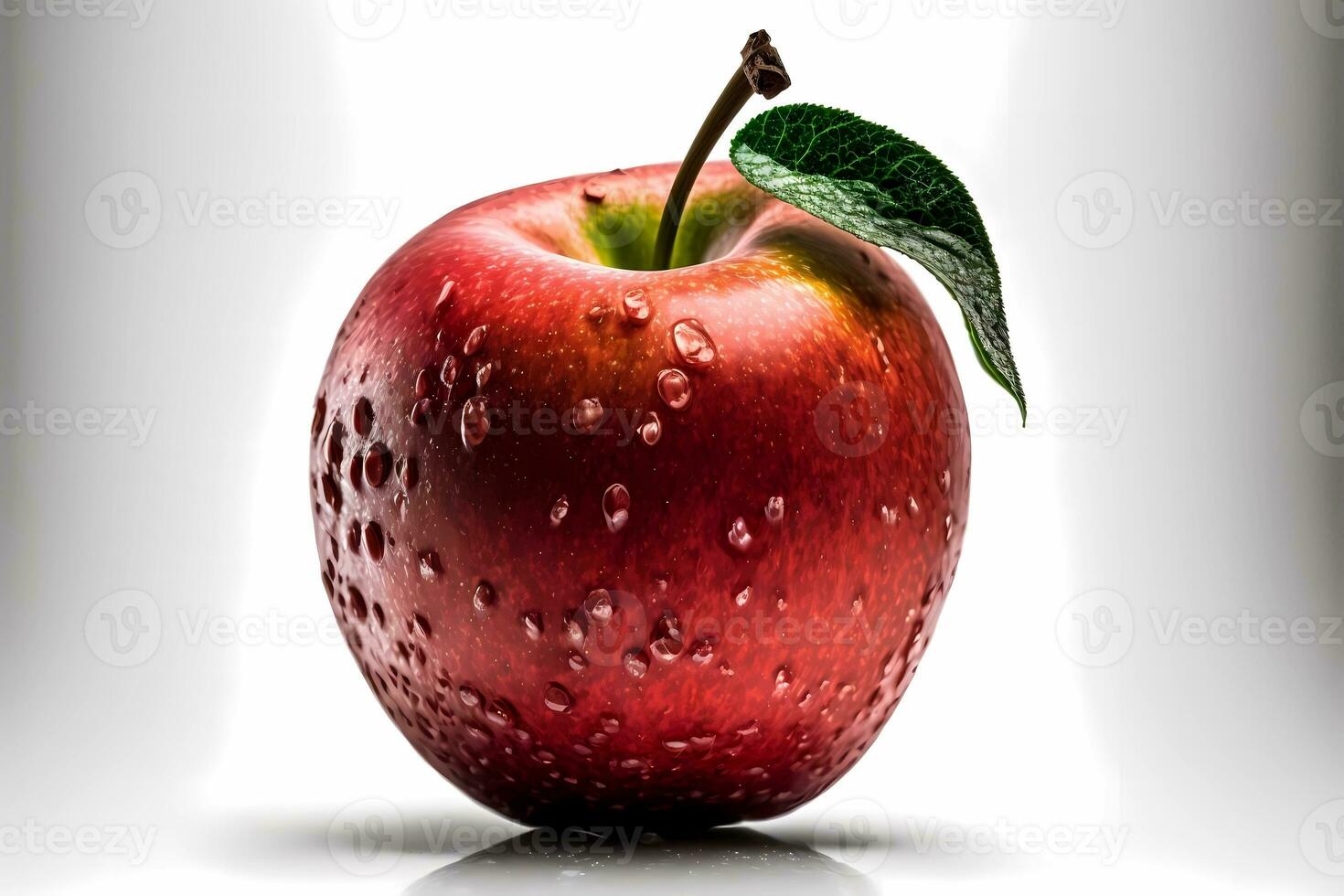 Red fresh apple, isolated photo