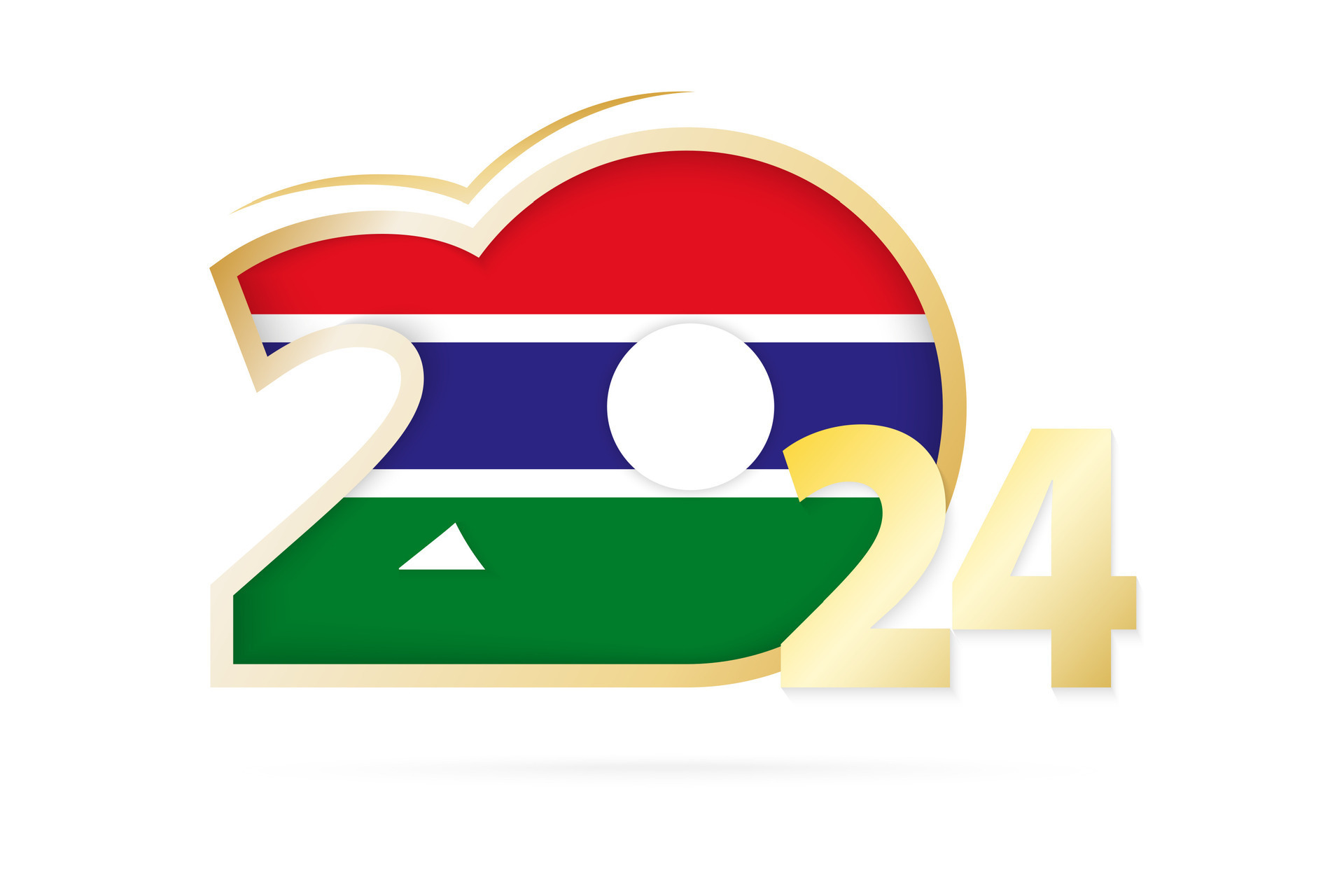Year 2024 with Gambia Flag pattern. 26542424 Vector Art at Vecteezy