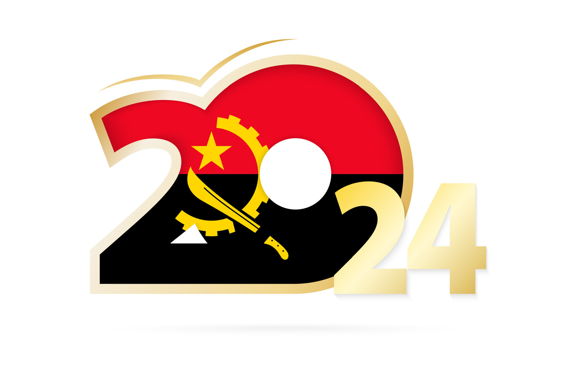 Year 2024 with Angola Flag pattern. 26542434 Vector Art at Vecteezy
