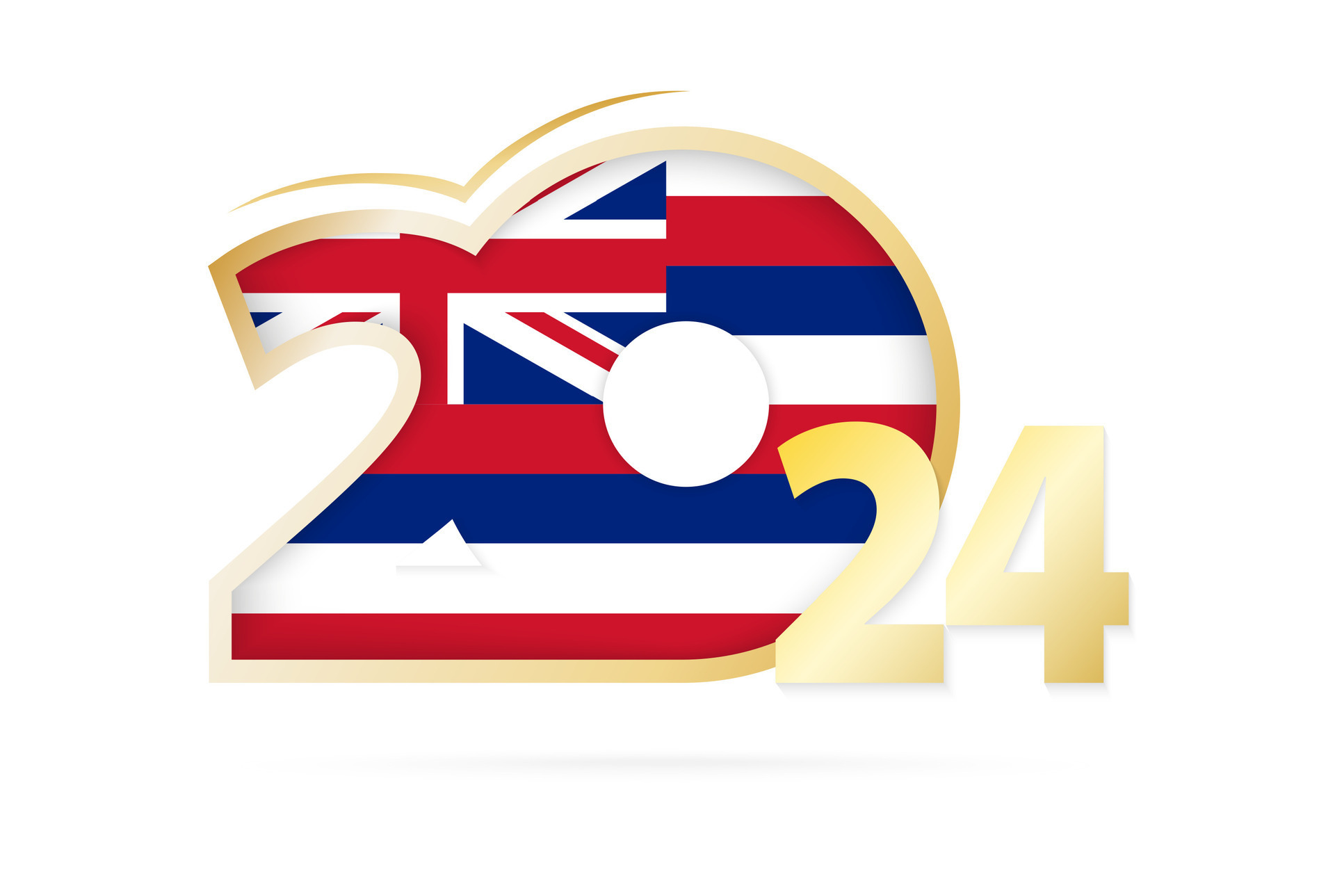 año 2025 con Hawai bandera modelo. 26542476 Vector en Vecteezy
