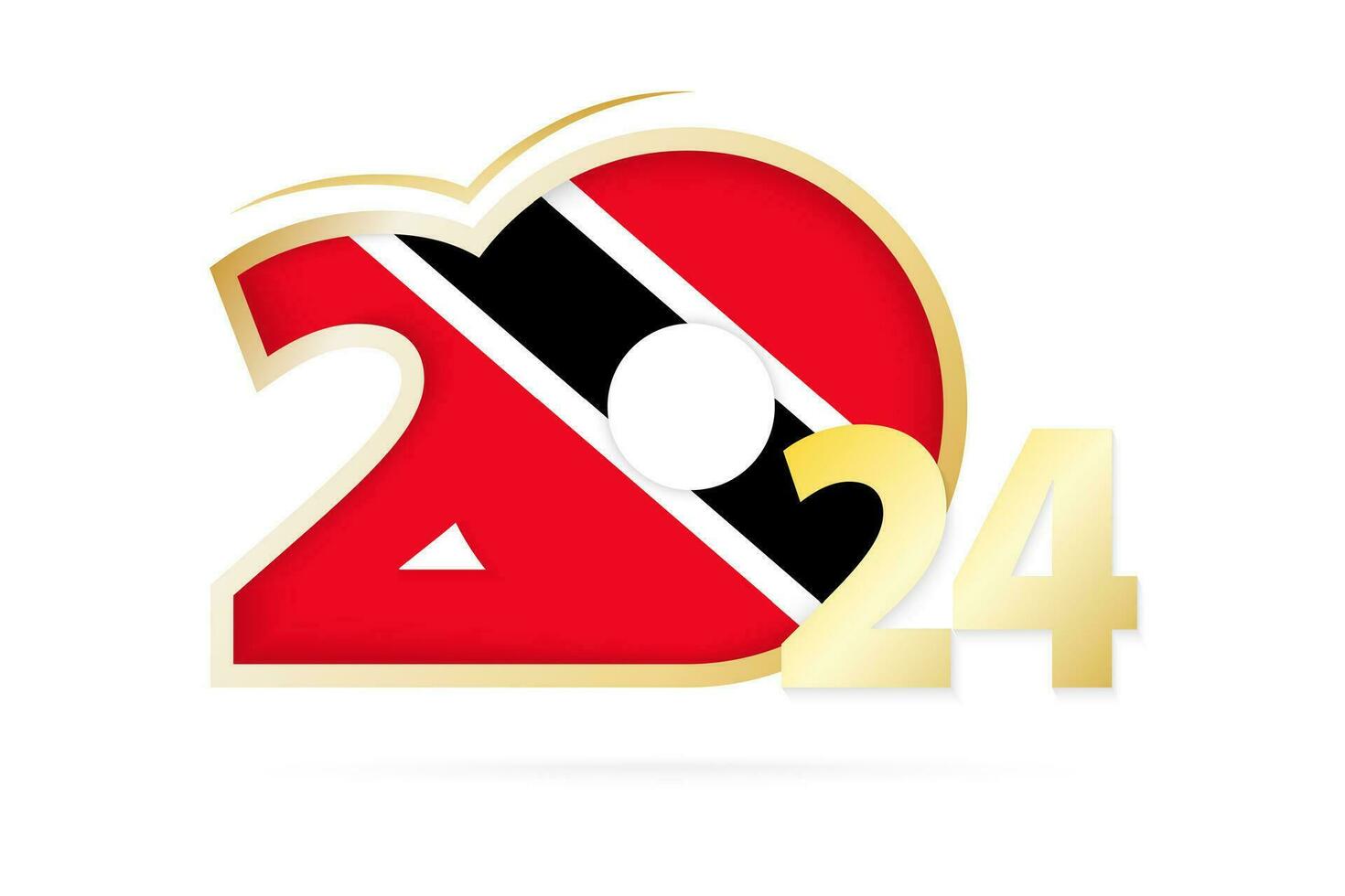 año 2024 con trinidad y tobago bandera modelo. vector