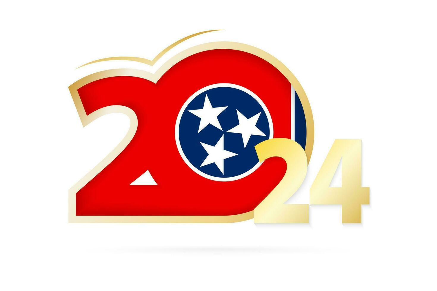 Year 2024 with Tennessee Flag pattern. vector